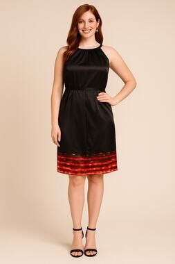 NWT Tahari Black/Red Tilda Dress - Size 18